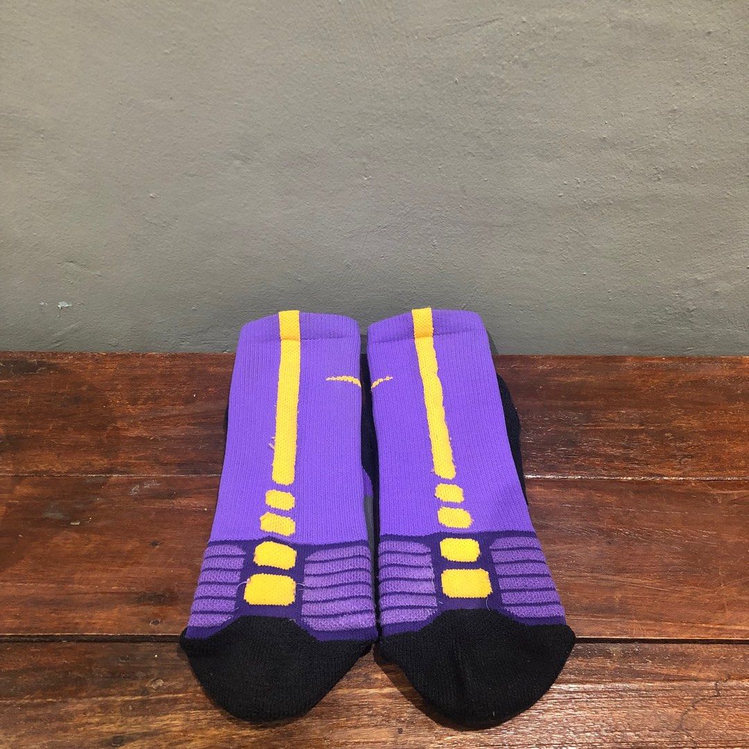 Authentic Nike Hyper Elite Basketball Crew Socks (Purple/Yellow), Men's Fashion, Watches & Accessories, Socks Carousell