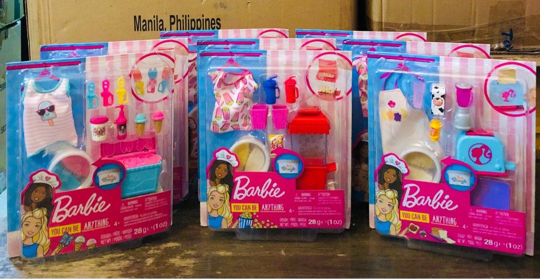 Barbie Careers Cook & Bake Accessory Pack; SRP: ₱799.75each (Category: Kids Toys) located in Manila. Submitted by kids_league_ph (Listing ID 1210965595, Image 1). Description: Barbie Themed Accessory Pack #kidsleaguebrandedtoys ✔️Brand new ✔️Guaranteed Original ✔️Great addition to your Barbie doll house accessories ✔️On hand/reasy to ship items Features and details • Recommended age 4 yrs and up • Plastic and dough materials • Packaging measures 