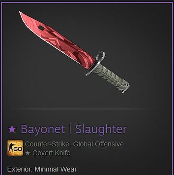 Bayonet Slaughter (Minimal Wear) CSGO knife, Video Gaming, Video Games,  Others on Carousell