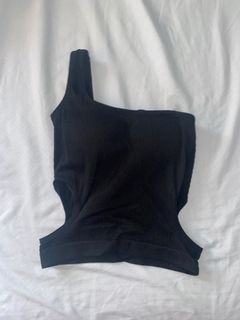 Black one shoulder top