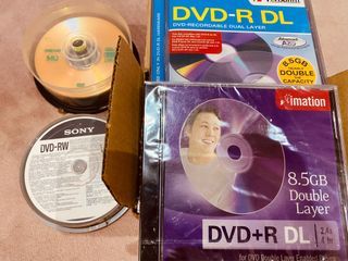 Blank DVD-R, DVD-R DL, DVD+R DL, DVD-RW