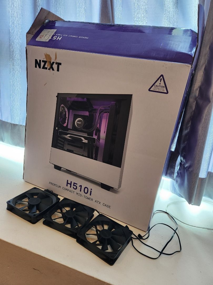 Boxed NZXT H510i Starter Kit H510i Case, 2 x NZXT AER RGB Fans, 3 x