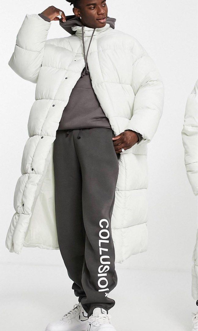 COLLUSION Unisex Puffer Jacket in Ecru Women s Fashion Coats