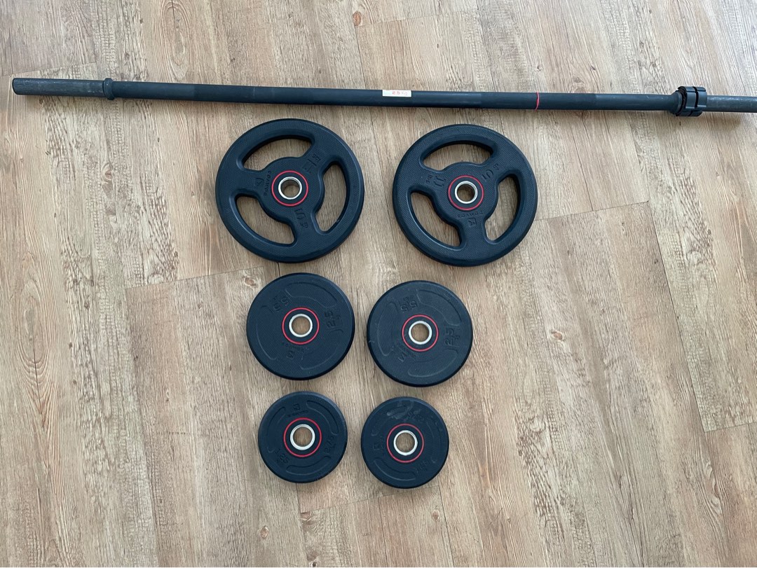 Decathlon Barbell Set 20kg, Sports Equipment, Exercise & Fitness