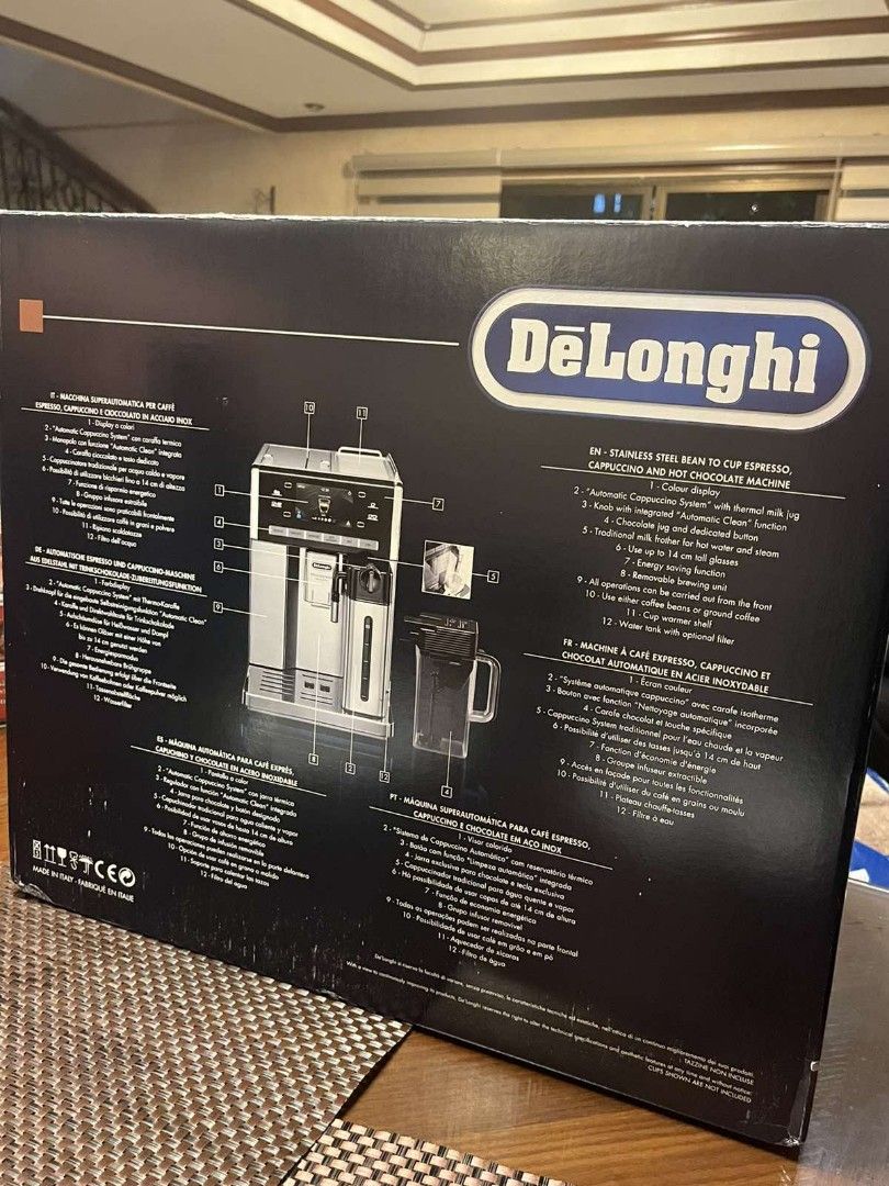 Delonghi Prima Donna Exclusive Cappuccino Espresso Coffee Machine with