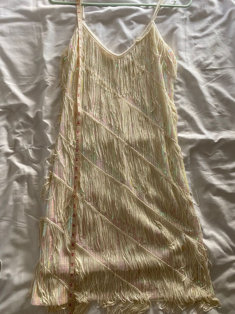 Dress White Sequins Great Gatsby Semi Formal Party