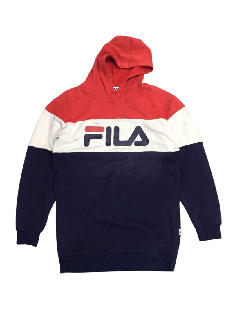 Fila Tricolor Hoodie Spellout Logo Women s Fashion Tops Other