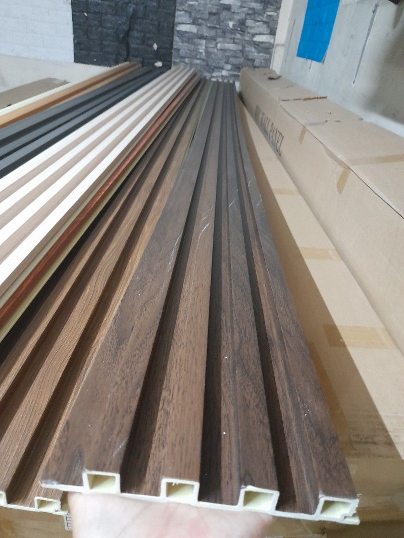 Fluted panel (Category: Wall Decor) located in Quezon City. Submitted by malou_castillo (Listing ID 1211048494, Image 1). Description: WPC WALL FLUTED PANEL MATERIAL =PVC /BAMBOO SIZE=15CM*17MM*2.9M BIG GROOVE 4in 1 pm me.... contact no. 09605204741/viber.