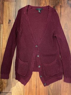 Forever 21 (F21) Red / Maroon Knitted Cardigan