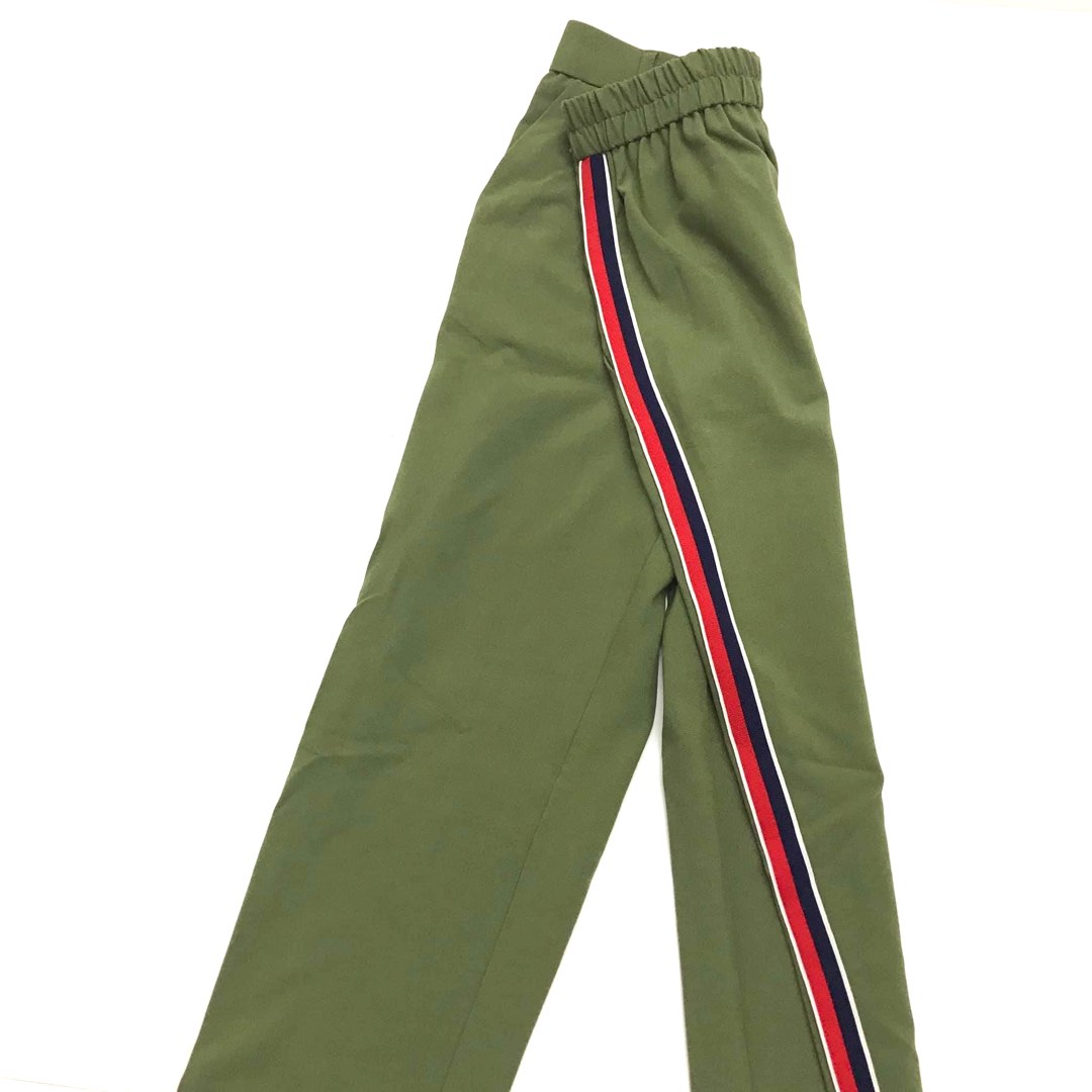Forever 21 Olive Green Pants with Side Stripes Women s Fashion