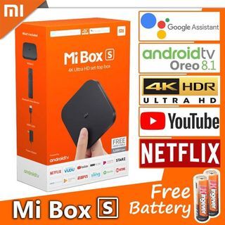 [Free Batteries] Original Xiaomi Mi TV Box S 4K Ultra HD Android TV 8.1 Set Top Box Global Version