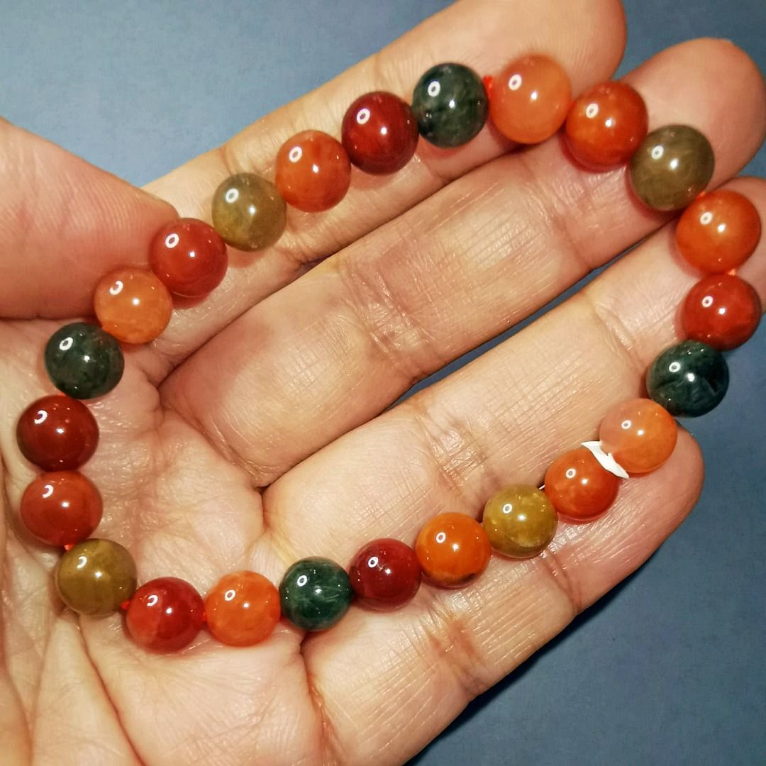 Fu Lu Shou Multicolor Rutilated Quartz Rabbit Hair Bracelet 7mm 407 happiness wealth and longevity FREE Post natural crystal stone Men s Fashion Watches Accessories Jewelry on Carousell