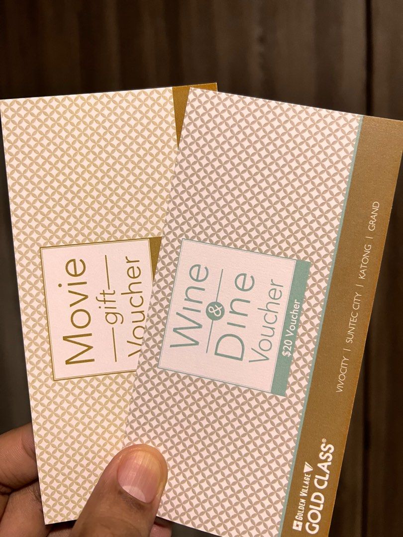 Gold Class Voucher + Wine & Dine Voucher, Tickets & Vouchers, Vouchers