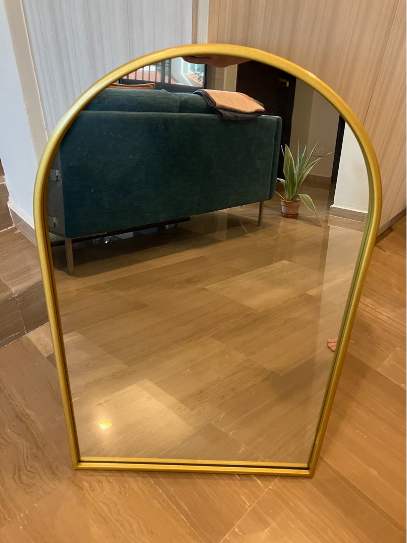 Gold Metal Arch Mirror, Furniture & Home Living, Home Decor, Mirrors on