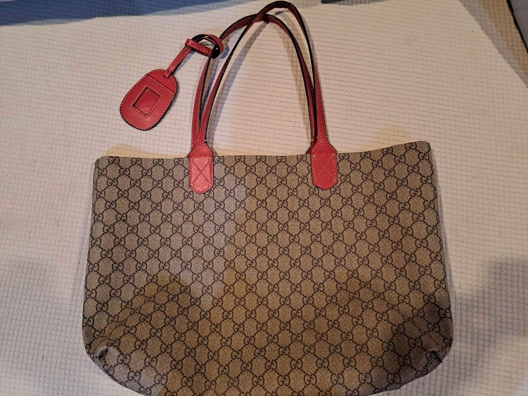 Gucci red reversible tote cheap