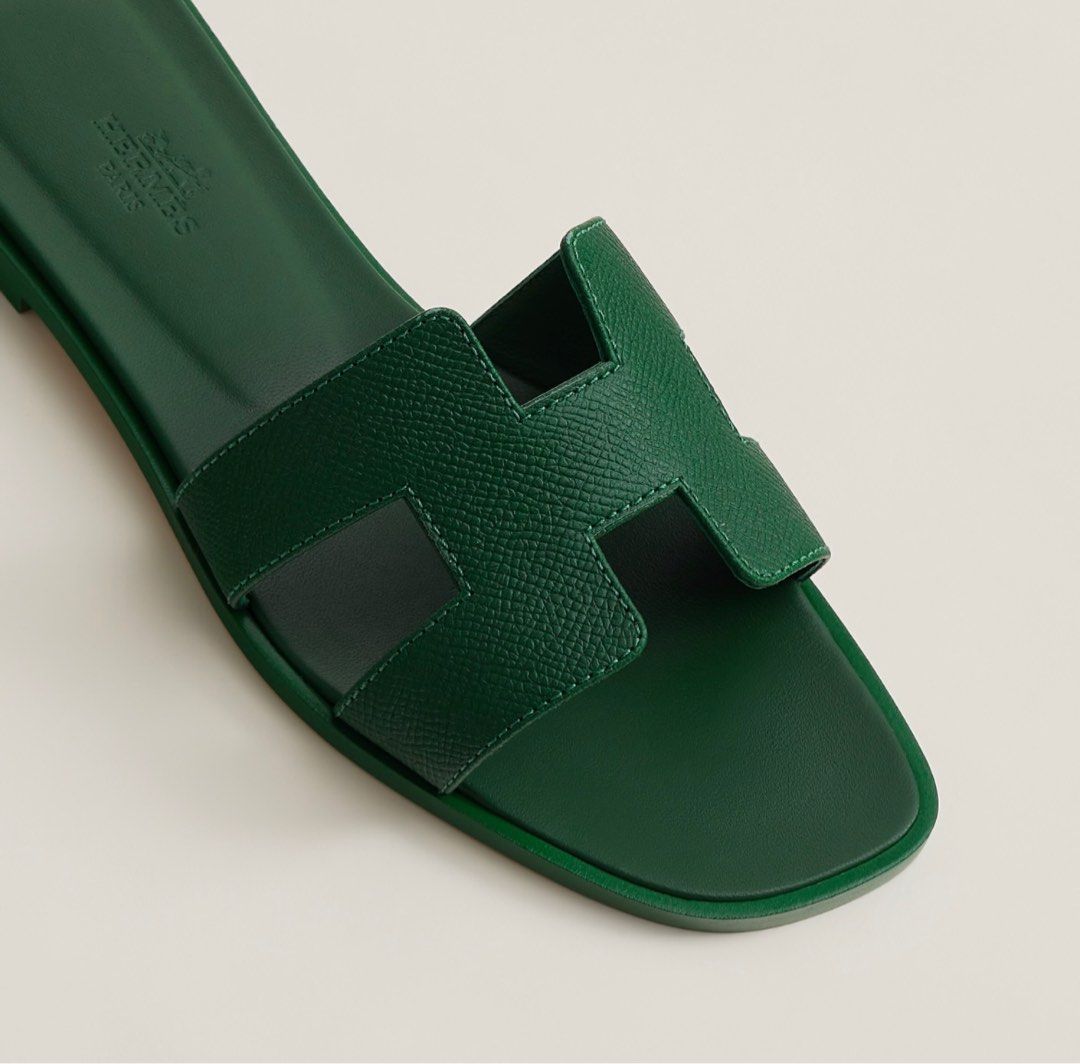 Hermes Chypre Green Sandals Size 36.5 EU - The Luxury Flavor