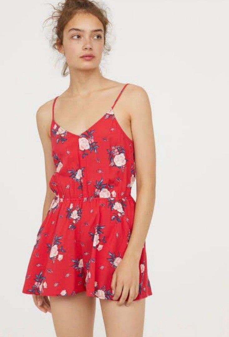 H M Floral Romper with pockets Women s Fashion Dresses Sets