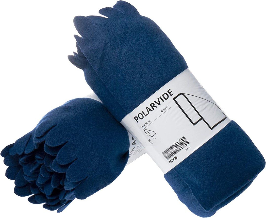 Ikea polarvide blanket dark blue Furniture Home Living Bedding Towels on Carousell