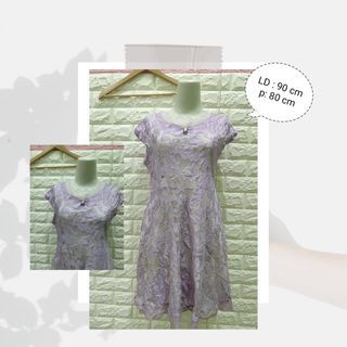 #imlek2023 midi dress ungu brokat