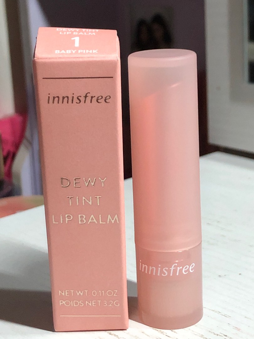 Innisfree dewy tint lipbalm baby pink, Beauty & Personal Care, Face