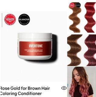 Instock Overtone Rose gold for brown hair coloring conditioner red pink dye non damaging brad mondo