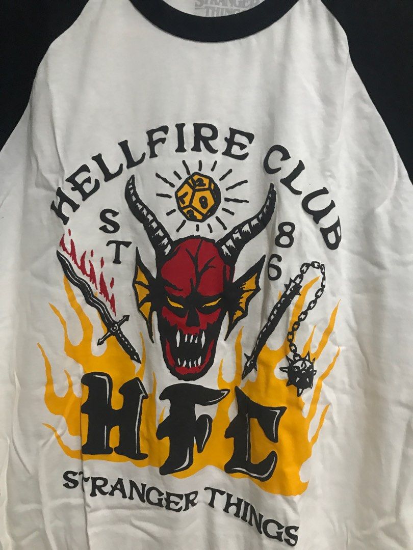 Kaos Stranger Things x Pull & Bear Hellfire Club Like a Neww on Carousell