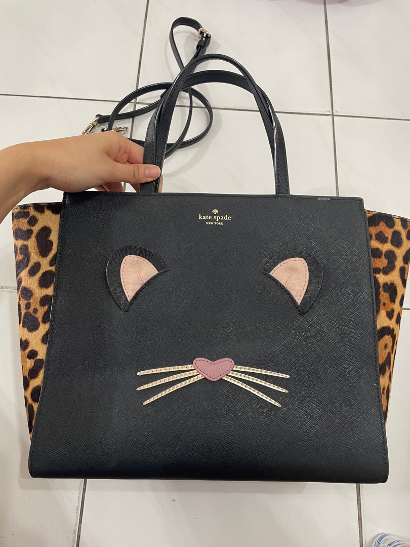 Kate Spade Kitty Cheetah Print Handbag, Luxury, Bags & Wallets on Carousell