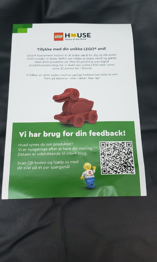 LEGO 3D printed Duck with Certificate and 1x8 紀念 brick － AFOL Day, 興趣及