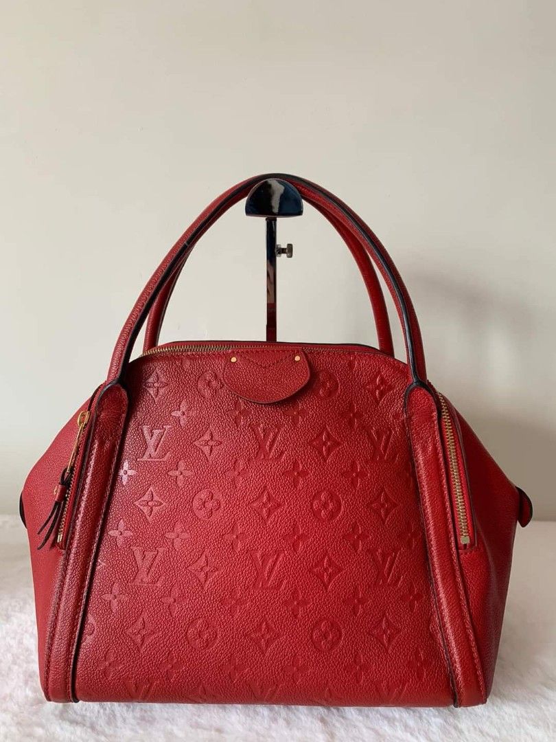 LOUIS VUITTON Marais MM Empreinte Leather Handbag Speedy + Box & Dust Bag  Red