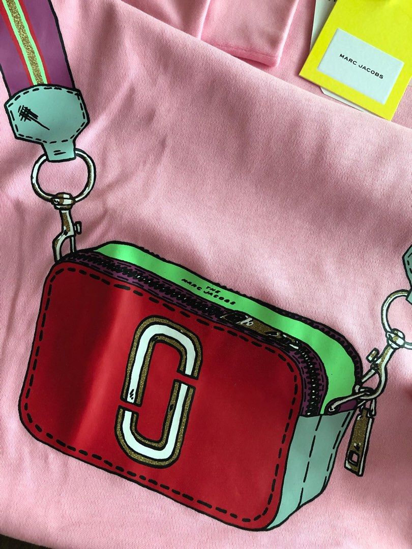 Marc Jacobs Belt Bag Logo Long Sleeved Dress in Pink Babies