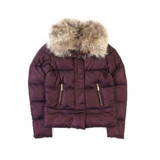 全新紐約輕奢Michael Kors 酒紅毛領羽絨服