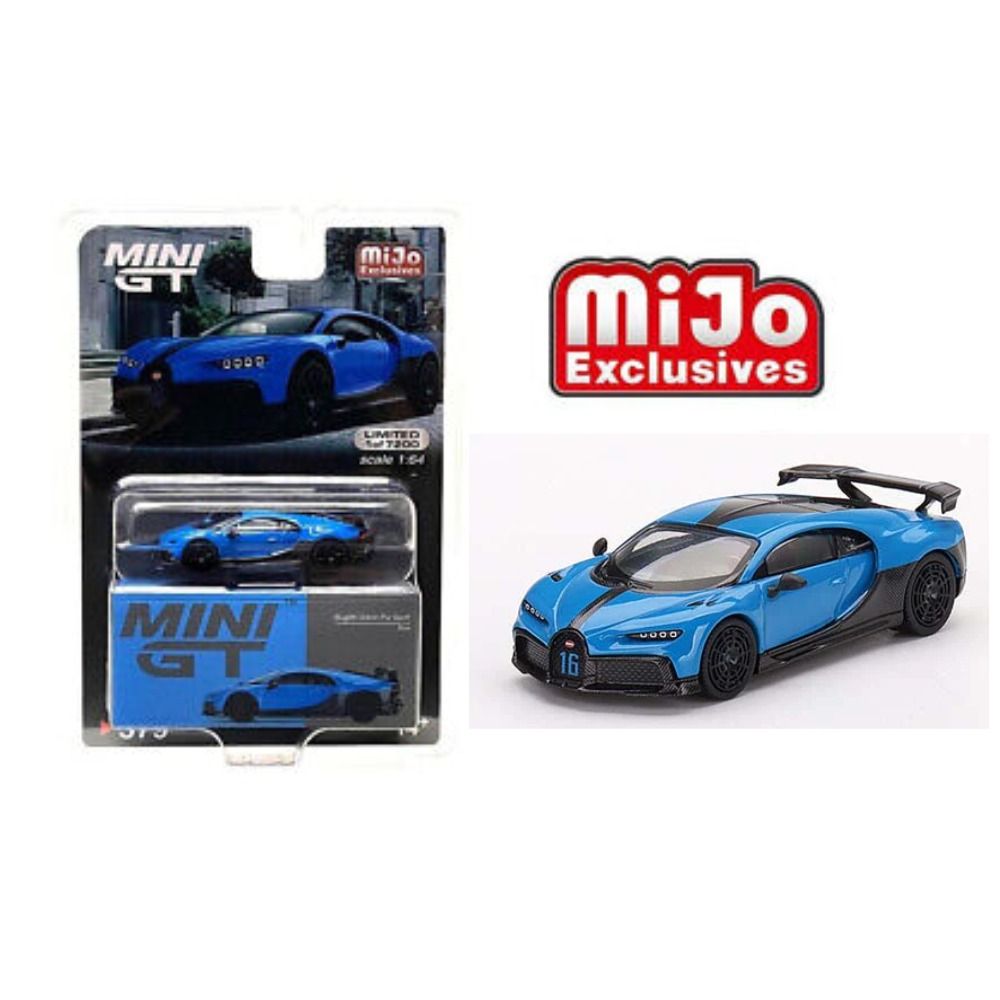 Mini GT 1 64 Scale Bugatti Chiron Pur Sport Blue Diecast Car