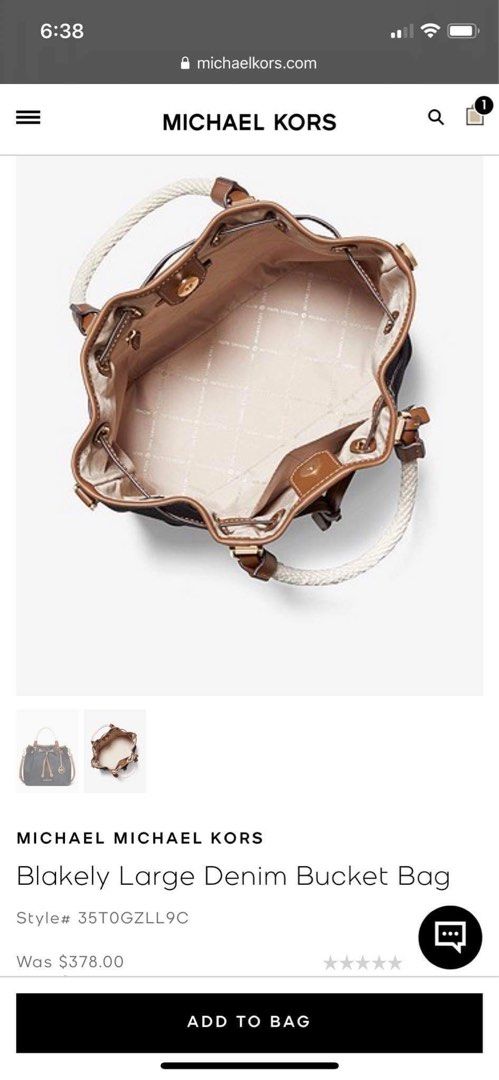 MK Blake Large Denim Bucket Bag, Luxury, Bags & Wallets on Carousell