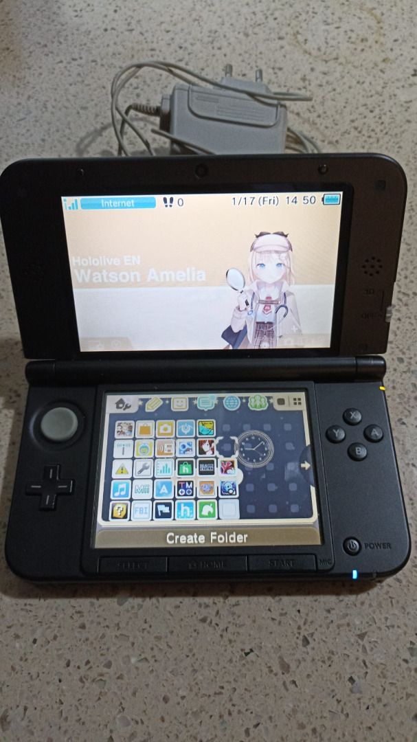 Modded Nintendo 3DS XL 32 64 128GB storage options with charger