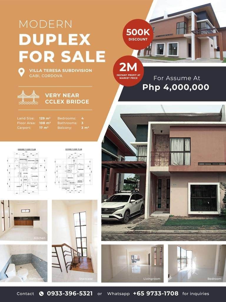 Modern Duplex for Assume Cordova, Cebu, Property, For Sale, House