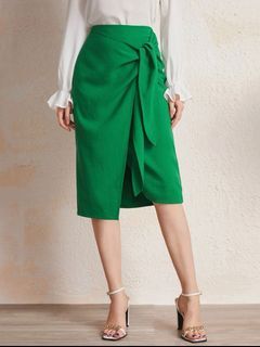 MOTF Green  Wrap Knotted Skirt