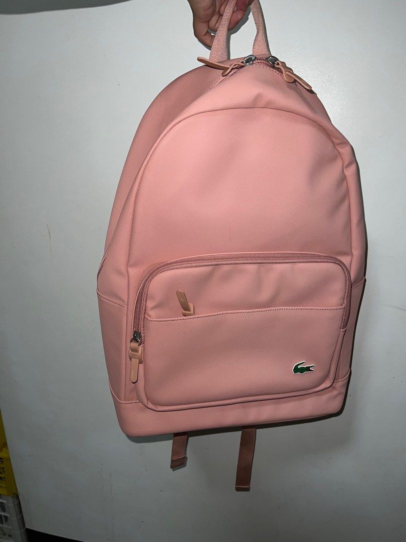 Lacoste pink backpack sale
