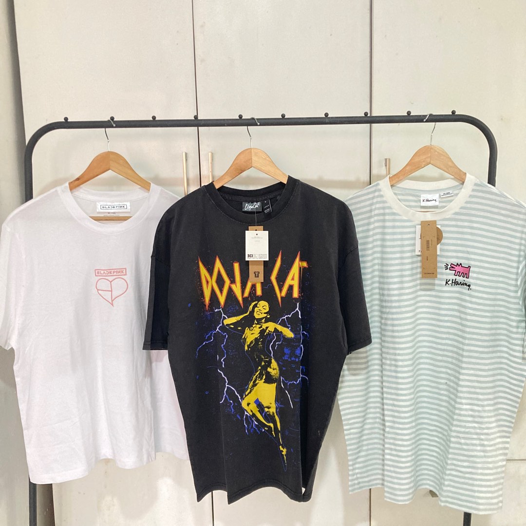 Oversized Vintage Music Shirts Blackpink, Doja Cat, Keith Haring, Men