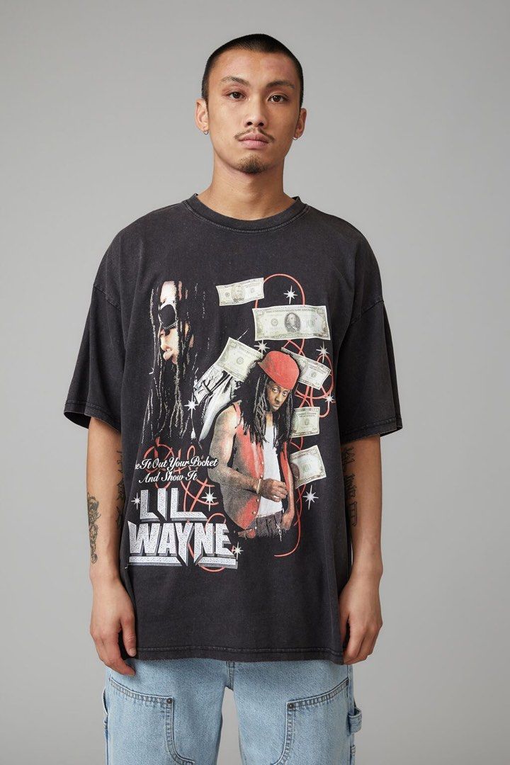 Oversized Vintage Rap Tee Shirts - Tupac Shakur and Lil Wayne, Men's