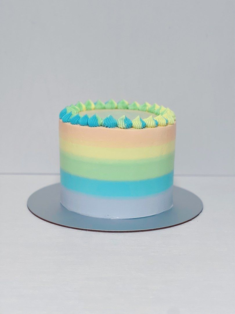 Pastel Rainbow Cake, Food & Drinks, Homemade Bakes On Carousell