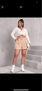 Plus size Corduroy Material HW shorts