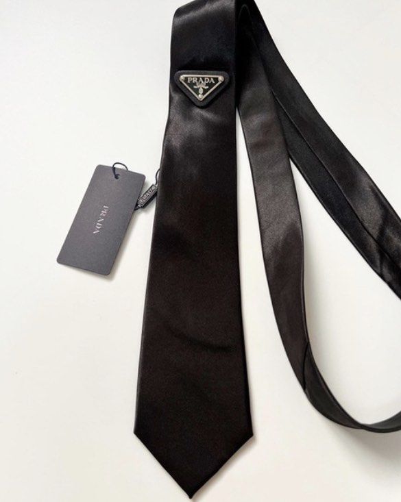 Prada Nylon Gabardine Tie in Black for Men