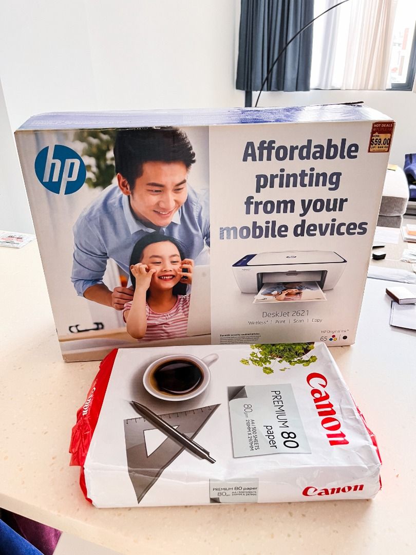 Printer + A4 paper (not sure if the printer still works), Computers