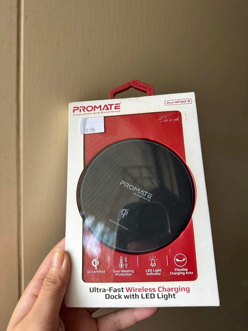 Promate AuraPad-3 (Category: Chargers) located in Marikina City. Submitted by qtiefinds (Listing ID 1211010675, Image 2). Description: Model: Promate AuraPad-3 Ultra-Fast Wireless Charger Original Price: 995 Selling Price: 500 Barely Used RFS: Upgrade.