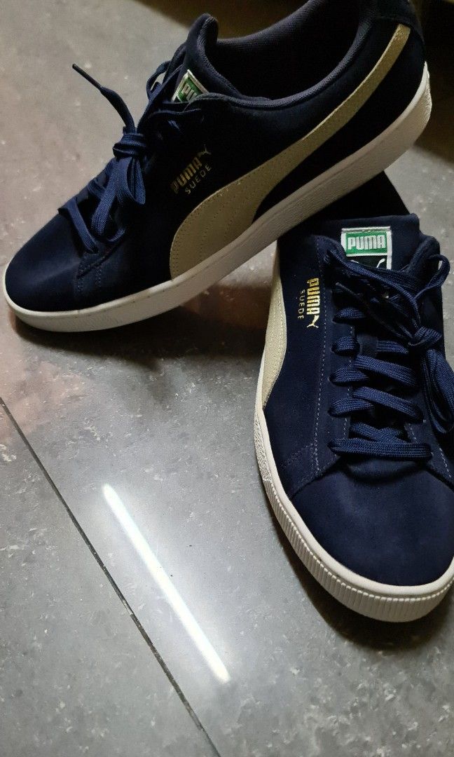 Puma suede hot sale navy blue