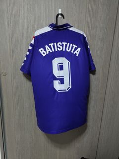 Retro Fiorentina Home Replica Jersey with Batistuta 9 Nameset and Nintendo Sponsor