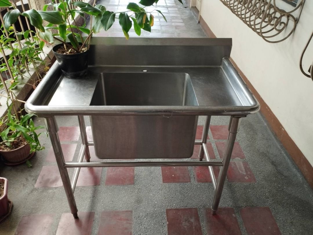 STAINLESS STEEL SINK WITH STAND, Furniture & Home Living, Bathroom