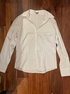 Striped Collared Long Sleeved Top