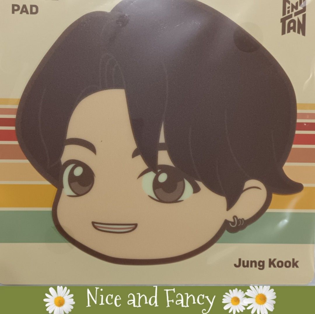 Tiny Tan Jungkook Dynamite Mouse Pad (Category: Mouse & Mousepads) located in Quezon City. Submitted by niceandfancy (Listing ID 1144202781, Image 1). Description: *A mouse pad with TinyTAN faces. It can double as a cute decorative item on your desk. *100% Authentic BTS Product *Material: PVC, Polyurethane *Size: 20 x 22cm.