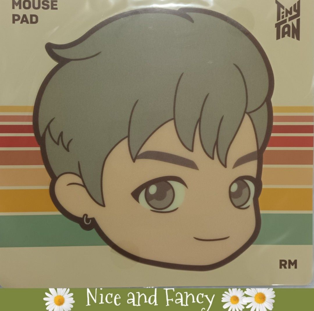 Tiny Tan RM Dynamite Mouse Pad (Category: Mouse & Mousepads) located in Quezon City. Submitted by niceandfancy (Listing ID 1144208634, Image 1). Description: *A mouse pad with TinyTAN faces. It can double as a cute decorative item on your desk. *100% Authentic BTS Product *Material: PVC, Polyurethane *Size: 20 x 22cm.